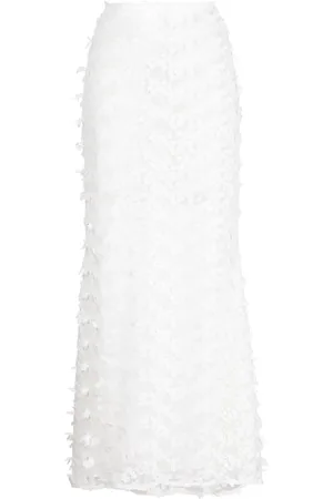 Cynthia Rowley Falda con cintura alta y encaje floral
