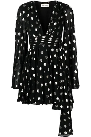 Saint Laurent Vestido corto de fil coupé