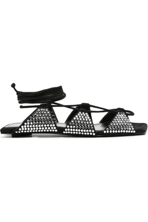 The Attico Sandalias con puntera cuadrada y detalles de cristal
