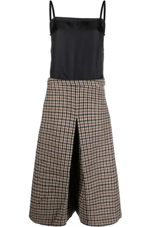 Maison Margiela Vestido midi con motivo de cuadros