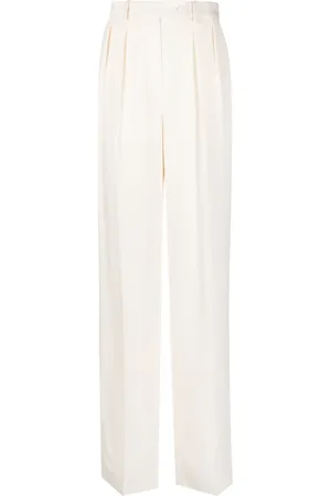 Rochas Pantalones de vestir de seda anchos