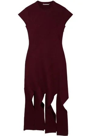 Stella McCartney Vestido midi con diseño tejido de canalé y lurex