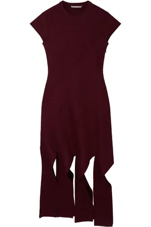 Stella McCartney Vestido midi con diseño tejido de canalé y lurex
