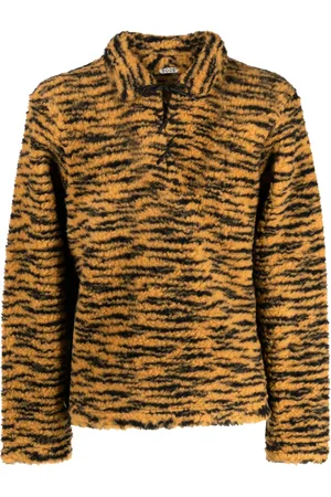 BODE Suéter con agujetas y estampado de tigre