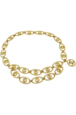 CHANEL Cinturón de cadena con logo CC 1993
