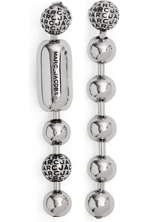 Marc Jacobs Aretes de cadena con logo grabado