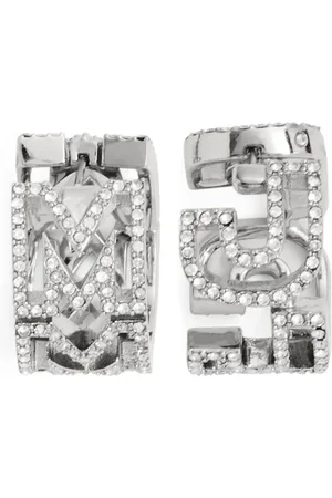 Marc Jacobs Aretes con detalles de cristal y letras del logo