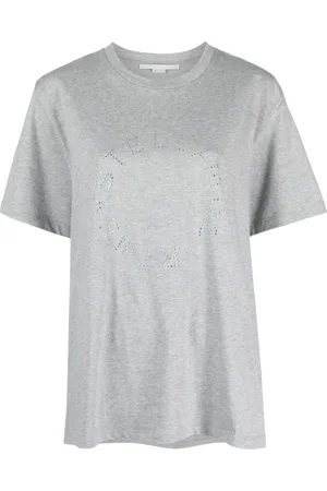 Stella McCartney Playera con logo y detalles de strass