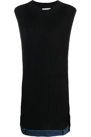 Moschino Vestido tejido de canalé con parche del logo