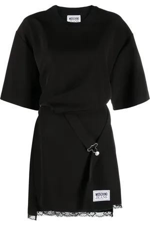 Moschino Vestido camisero con motivo de cuadros y parche del logo