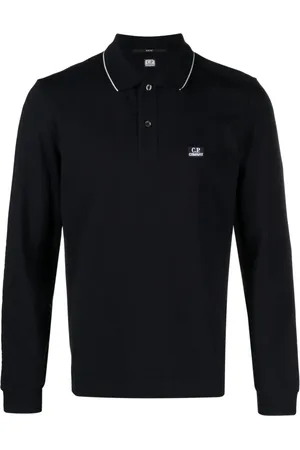 C.P. Company Playera tipo polo de piqué con parche del logo
