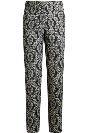 Etro Pantalones capri con brocado floral