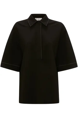 Victoria Beckham Camisa manga corta con costuras en contraste