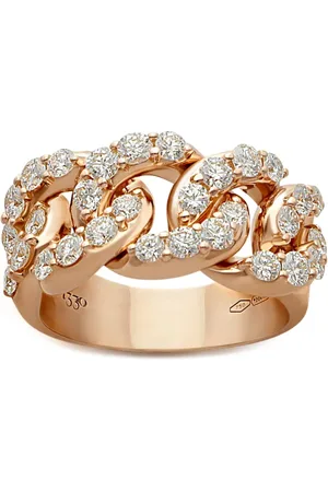 Leo Pizzo Anillo Groumette en oro rosa de 18kt con diamantes