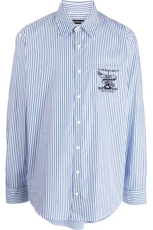 Y / PROJECT Camisa con logo bordado y motivo de rayas