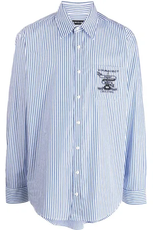 Y / PROJECT Camisa con logo bordado y motivo de rayas