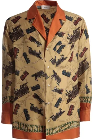 Bally Camisa de seda con estampado gráfico