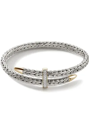 John Hardy Pulsera Spear Flex en plata de ley con diamantes