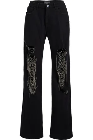 Retrofete Jeans rectos Marlowe con detalles de strass