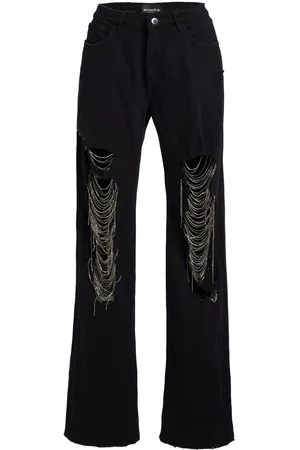 Retrofete Jeans rectos Marlowe con detalles de strass