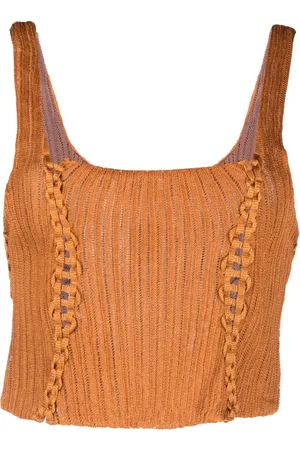 Isa Boulder Top tejido con cuello cuadrado