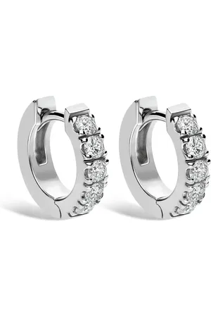 Leo Pizzo Arracadas pequeñas en oro blanco de 18kt con diamantes