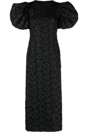 ROTATE Vestido midi con motivo floral en jacquard