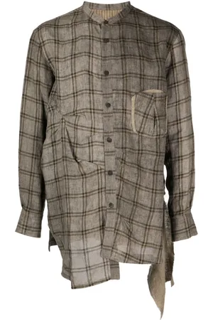 ZIGGY CHEN Camisa con paneles y cuadros estampados