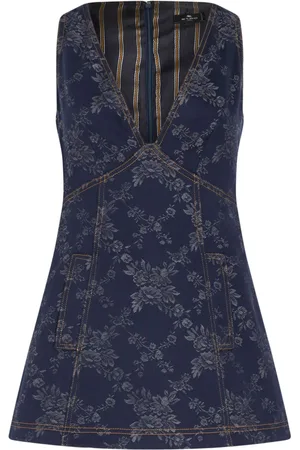 Etro Vestido corto con motivo floral en jacquard