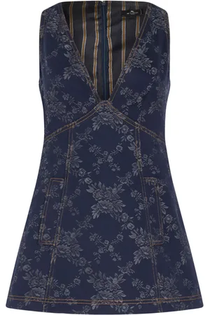 Etro Vestido corto con motivo floral en jacquard
