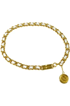 CHANEL Cinturón de cadena con detalle de medallón 1995