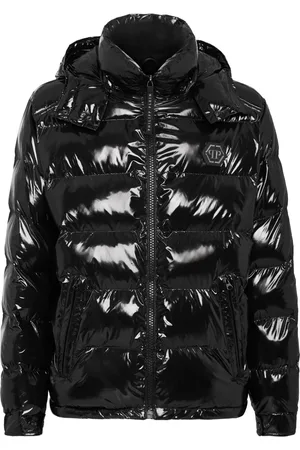 Philipp Plein Chamarra capitonada con placa del logo Hexagon