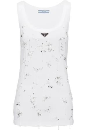 Prada Camiseta tejida de canalé bordado