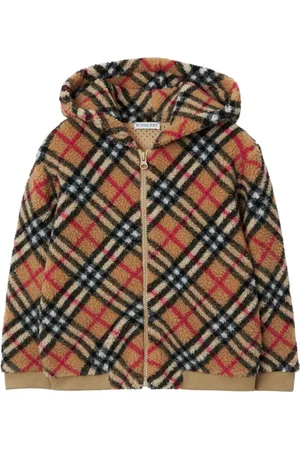 Burberry Hoodie texturizada con motivo Vintage Check