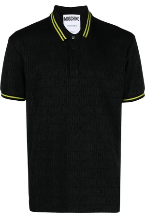 Moschino Playera tipo polo con motivo de rayas y logo en jacquard