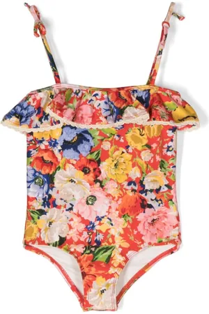 ZIMMERMANN Traje de baño con estampado floral y volantes