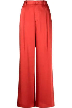 LAPOINTE Pantalones anchos con ribete de satén