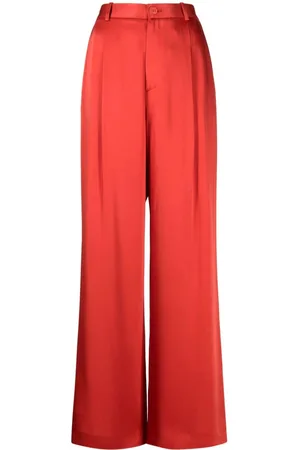 LAPOINTE Pantalones anchos con ribete de satén