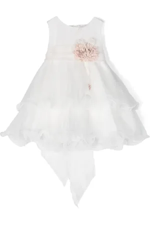 Mimilù Vestido a capas con ribete de volantes y aplique floral