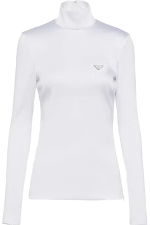 Prada Top manga larga con logo triangular