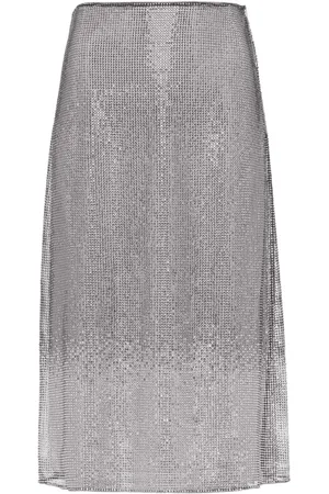 Prada Falda midi con detalles de strass