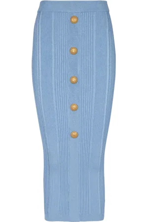 Balmain Falda tejida de canalé 5-Button
