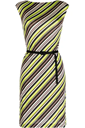 Prada Vestido de seda con motivo de rayas