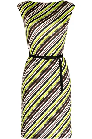 Prada Vestido de seda con motivo de rayas