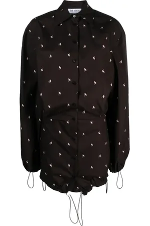 The Attico Vestido camisero con logo estampado