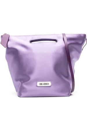 The Attico Tote con efecto satinado y placa del logo