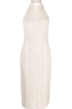 Palm Angels Vestido midi tejido con espalda descubierta