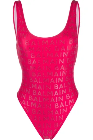 Balmain Traje de baño con logo estampado