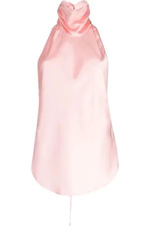 MATÉRIEL by Aleksandre Akhalkatsishvili Top satinado con cuello halter
