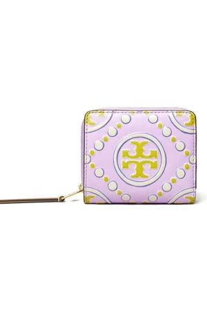 Tory Burch Cartera plegable con monograma en relieve